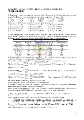 12. Gabarito da Lista de ExercÃ­cios 4 - Ine