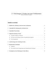 2.1 Gleichungen 2.Grades mit einer Unbekannten