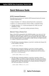 Agilent 34970A Quick Reference Guide - Agilent Technologies