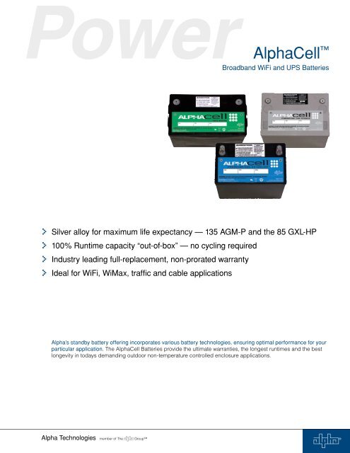ALPHA AlphaCell Broadband WiFi UPS Batteries - Temple, Inc.
