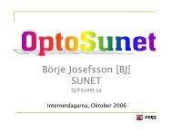 Börje Josefsson [BJ] SUNET - Internetdagarna