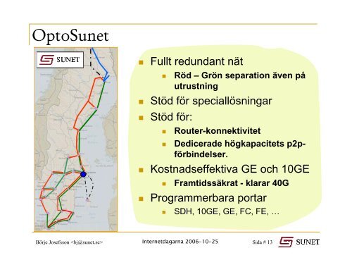 Börje Josefsson [BJ] SUNET - Internetdagarna