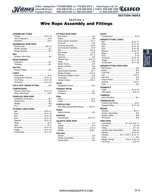 Wire Rope Assembly and Fittings - Hanes Supply, Inc