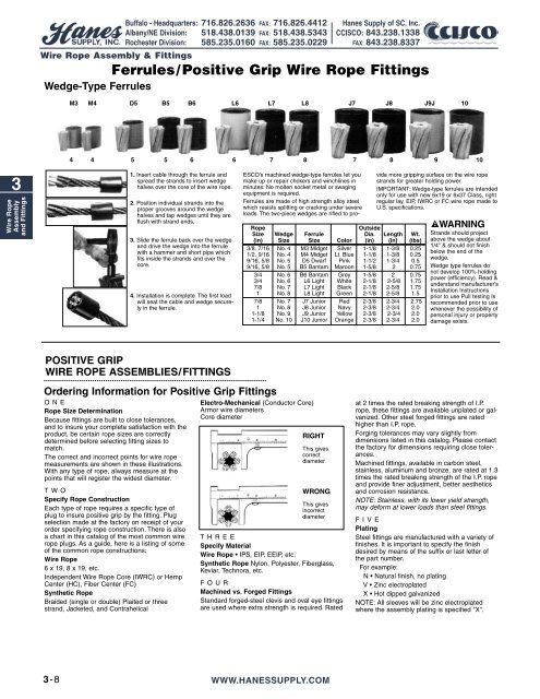 Wire Rope Assembly and Fittings - Hanes Supply, Inc