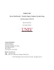 Link to Collection Guide - UNLV Libraries - University of Nevada ...