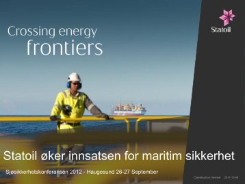 Statoil Ã¸ker innsatsen for maritim sikkerhet