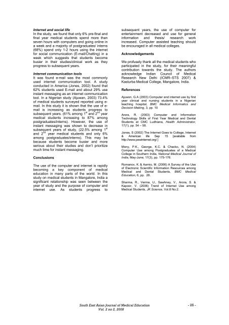 Pattern of computer and internet use among medical students in ...