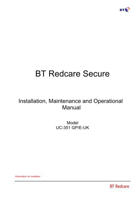 Bt Redcare Secure A A A œ Installation Maintenance Redcare Bt Com Bt Redcare Secure A A A œ Installation Maintenance Redcare Bt Com