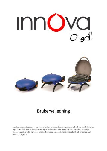 O-grill - Innova - Bruksanvisning - Novaplan.no