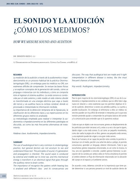 el sonido y la audiciÃ³n Â¿cÃ³mo los medimos? - ClÃ­nica Las Condes