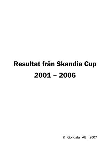 Resultat frÃ¥n Skandia Cup 2001 â 2006 - Golf.se