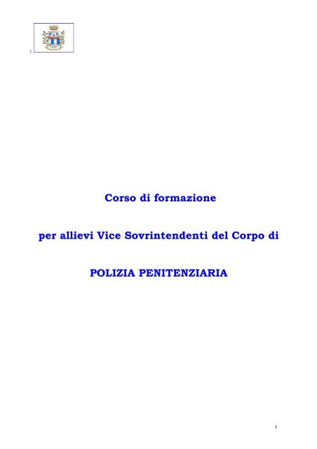 Corso per Vice Sovrintendenti 367 unitÃ  - UGL Polizia Penitenziaria