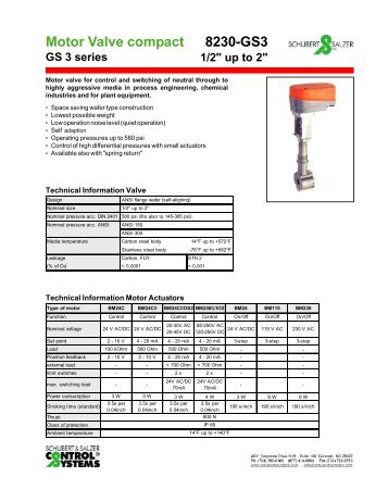 Schubert & Salzer 8230 Motor Operated Sliding Valve ... - RM Headlee