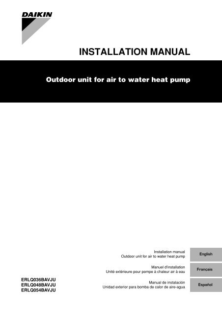INSTALLATION MANUAL - Daikin AC