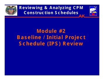 Module #2 Baseline / Initial Project Schedule (IPS) Review - SAME ...