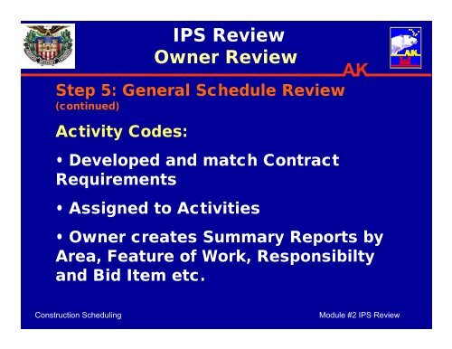 Module #2 Baseline / Initial Project Schedule (IPS) Review - SAME ...