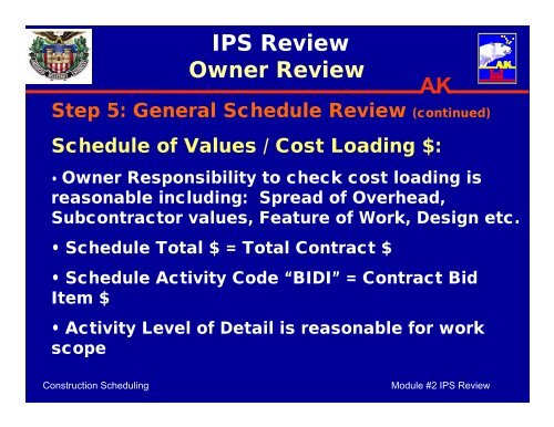 Module #2 Baseline / Initial Project Schedule (IPS) Review - SAME ...