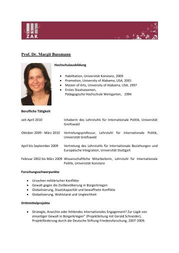 Prof. Dr. Margit Bussmann - ZAK