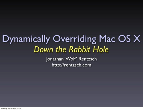 Down the Rabbit Hole - Reverse Engineering Mac OS X