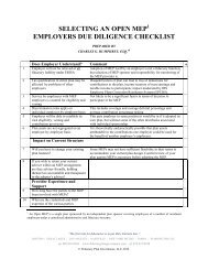 selecting an open mep employers due diligence checklist - Fi360