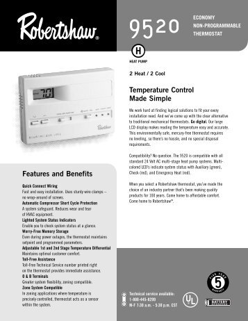 HEAT PUMP - Robertshaw Thermostats