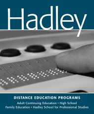 distance education programs - The Hadley School for the Blind