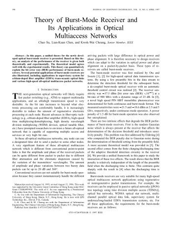 Theory of Burst-Mode Receiver and its Applications in Optical ...