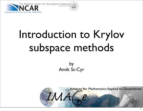 Introduction to Krylov subspace methods - IMAGe