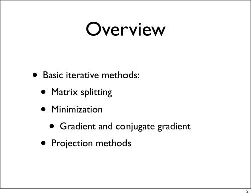 Introduction to Krylov subspace methods - IMAGe