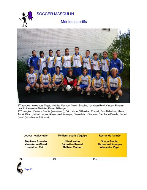 Gala des sports 2005-2006 - CÃ©gep de Granby â Haute-Yamaska