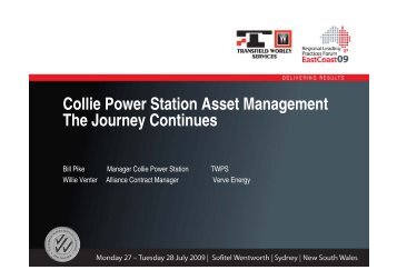 Collie Power Station Asset Management The ... - Transfield Worley