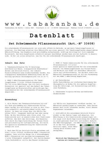 www.tabakanbau.de Datenblatt