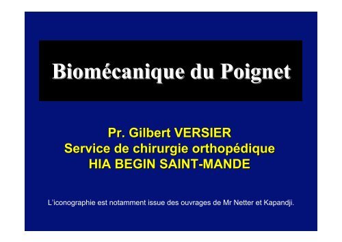 BiomÃ©canique du Poignet - ClubOrtho.fr