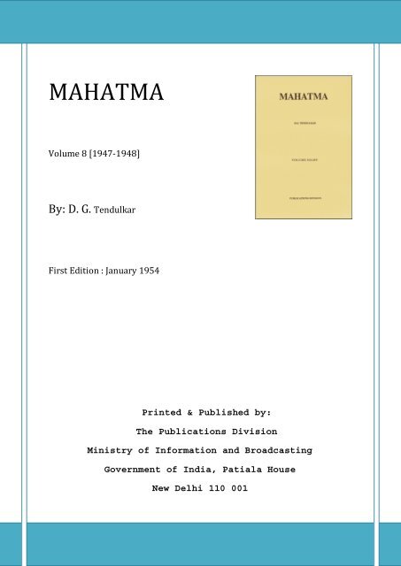 MAHATMA – Volume Eight [1947-1948] - Mahatma Gandhi