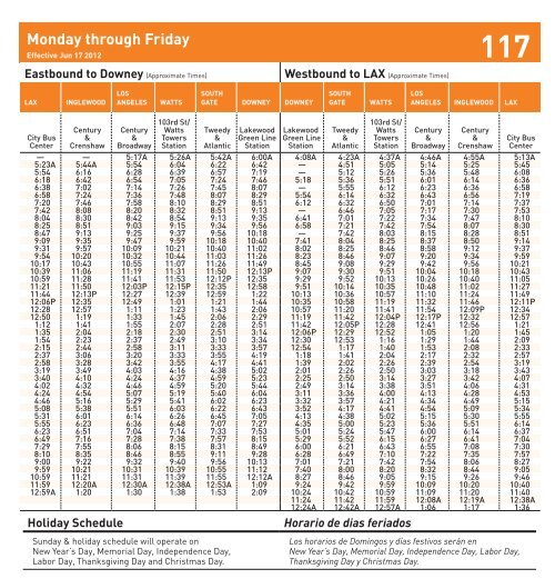 Line 117 -- Metro Local - LAX City Bus Center - Downey via Century ...