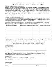Transfer of Ownership Form - Digidesign Support Archives