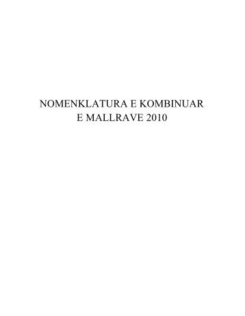 NOMENKLATURA E KOMBINUAR E MALLRAVE 2010