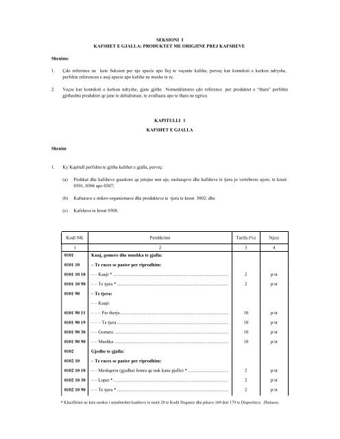 NOMENKLATURA E KOMBINUAR E MALLRAVE 2010