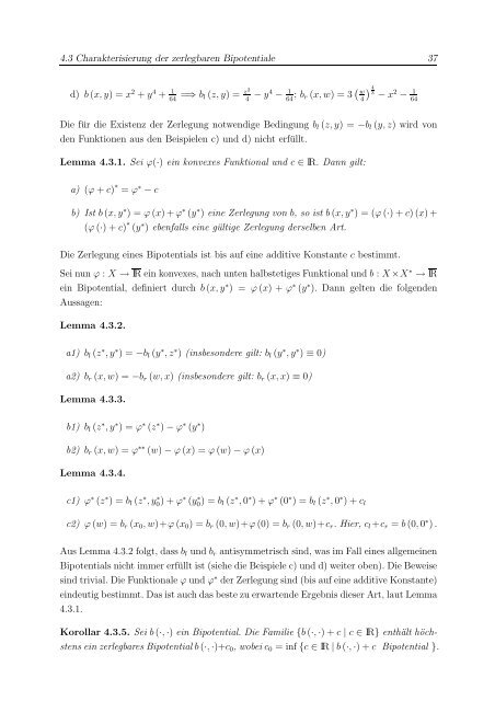 Anwendungen der getrennt konvexen Funktionale in der Mechanik