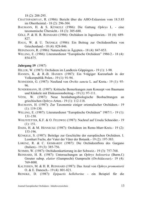 JEO Inhaltsverzeichnis 1-45, 1969-2013 - AHO Baden-Württemberg