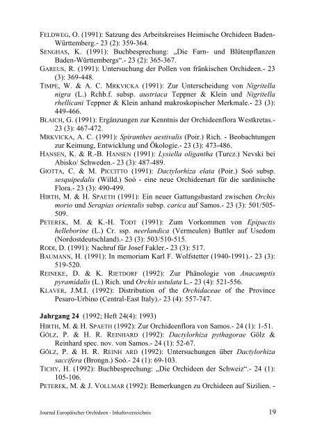 JEO Inhaltsverzeichnis 1-45, 1969-2013 - AHO Baden-Württemberg