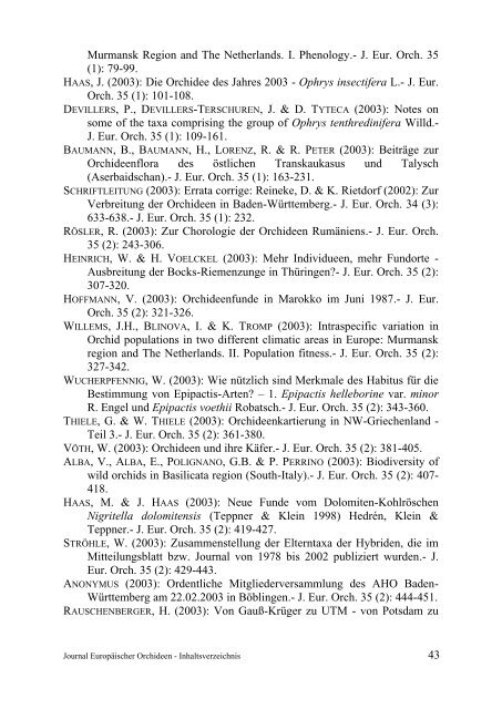 JEO Inhaltsverzeichnis 1-45, 1969-2013 - AHO Baden-Württemberg