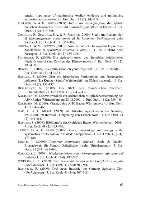 JEO Inhaltsverzeichnis 1-45, 1969-2013 - AHO Baden-Württemberg