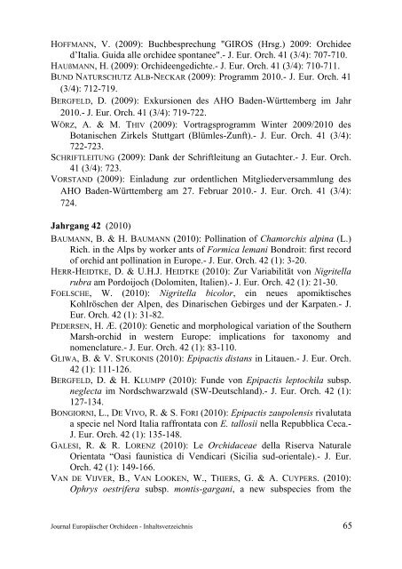 JEO Inhaltsverzeichnis 1-45, 1969-2013 - AHO Baden-Württemberg