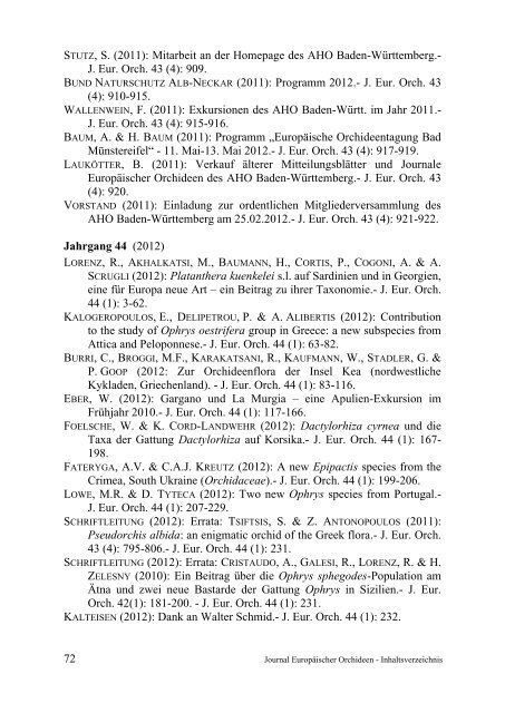 JEO Inhaltsverzeichnis 1-45, 1969-2013 - AHO Baden-Württemberg