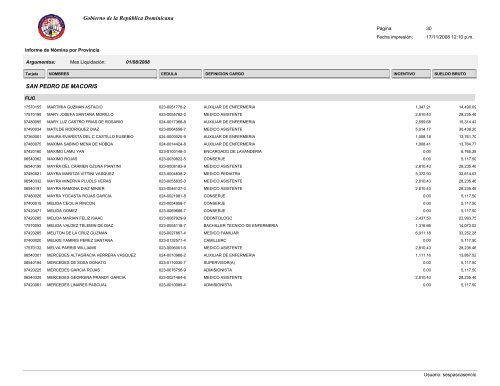 Gobierno de la RepÃºblica Dominicana SAN PEDRO DE MACORIS