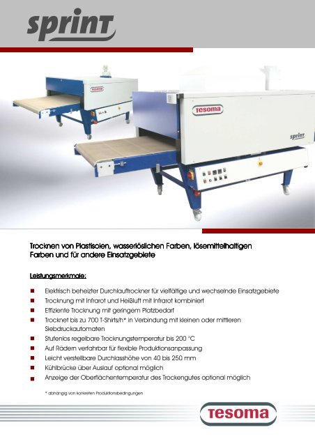 Produktblatt (PDF) Tesoma GmbH