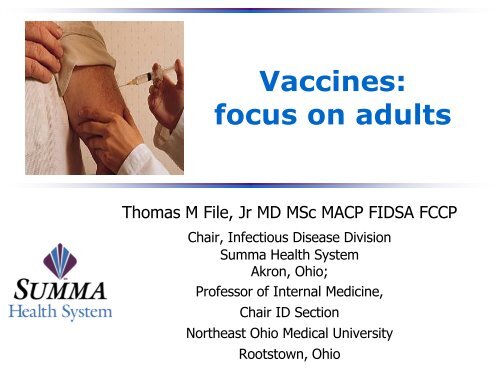 Vaccines: focus on adults - Summa Health System