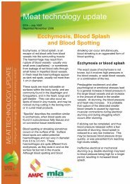 Ecchymosis, Blood Splash and Blood Spotting - Meat Industry ...