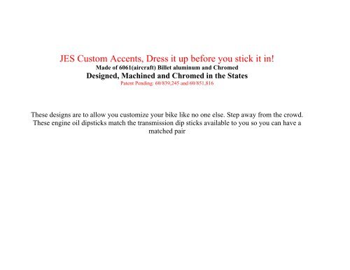 Jes Custom Accents Dress It Up Before You Stick Narley Choppers